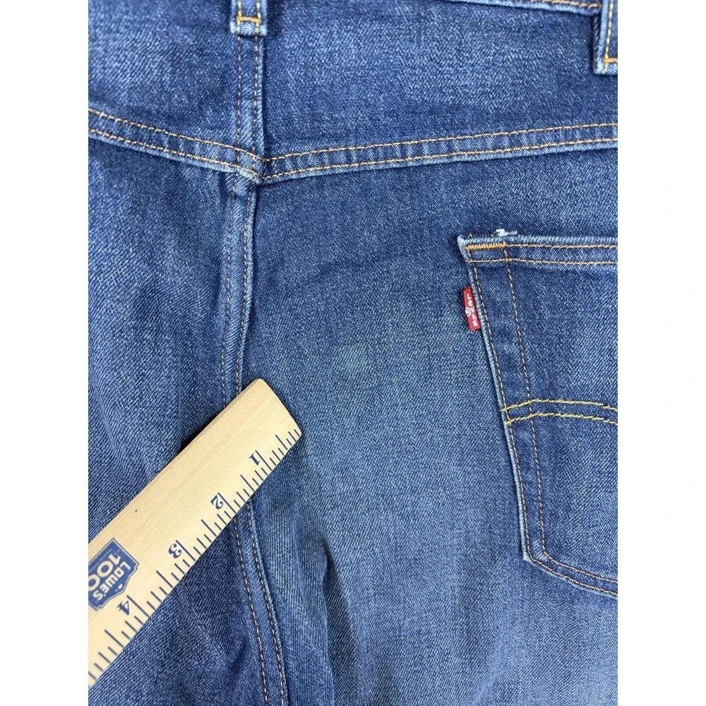 Levis Jeans Mens 42x30 Blue Medium Wash Regular Fit Straight Stretch Denim Men